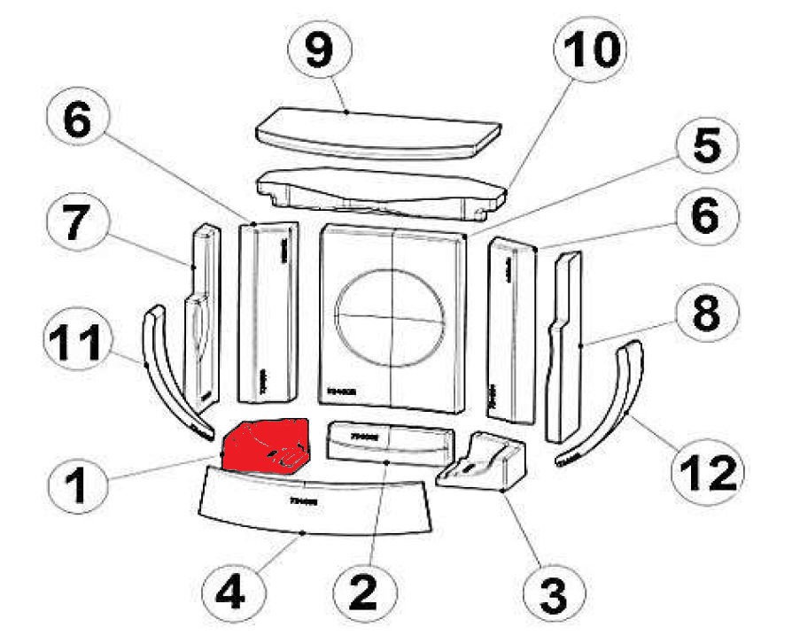 Austroflamm Clou compact Bodemsteen links Austroflamm Clou compact Bodemsteen links