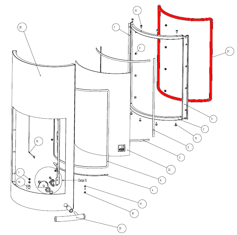 Austroflamm Pi-Ko guarnizione sportello B Austroflamm Pi-Ko guarnizione sportello B