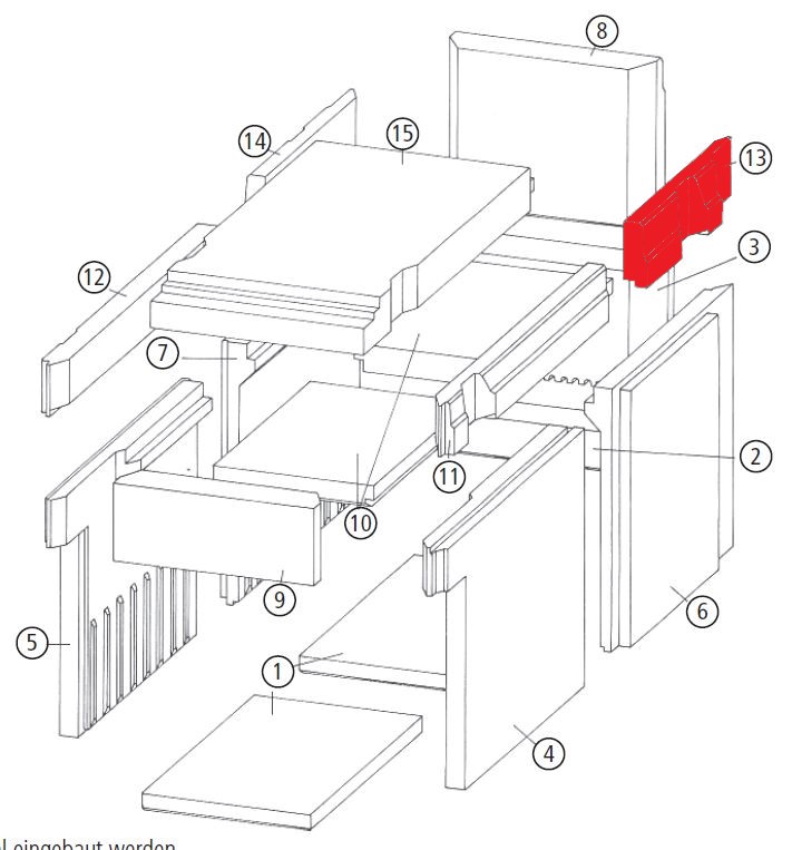 Leda Diamant H11 revêtement chambre de combustion droit arrière