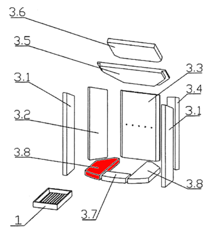 Oranier Polar 6 Bodenstein links A Explosionszeichnung Oranier Polar 6 Bodenstein links A Explosionszeichnung