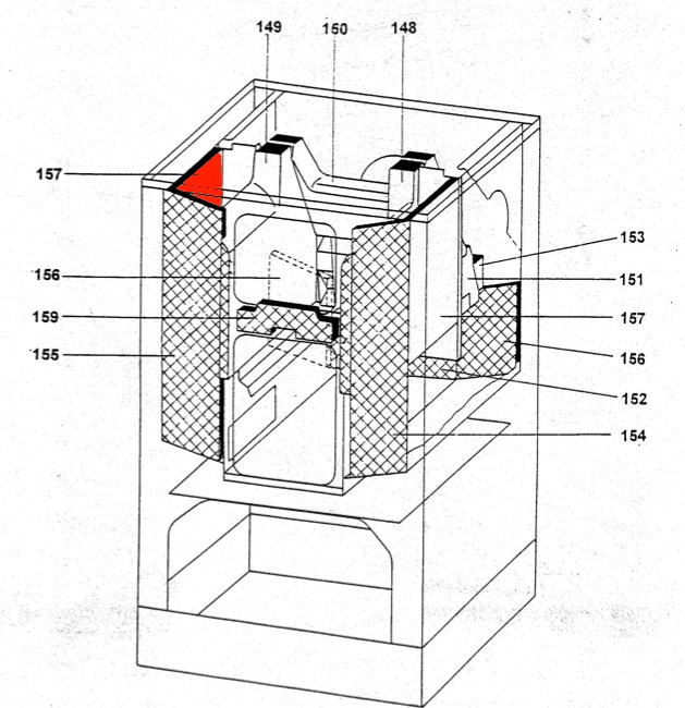 Wamsler K150 brique isolante gauche