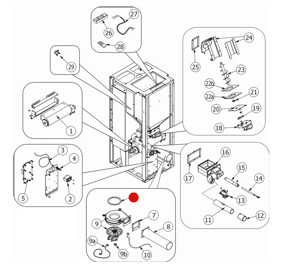 MCZ EGO-Air 1.0 joint pour la volute de fumée MCZ EGO-Air 1.0 joint pour la volute de fumée