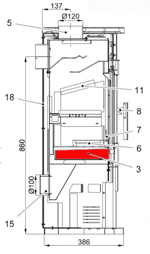 Haas-Sohn Javus II 204.14 skrzynka na popiół