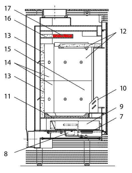 Wodtke KK 55 røgvenderplade oven foran Wodtke KK 55 røgvenderplade oven foran