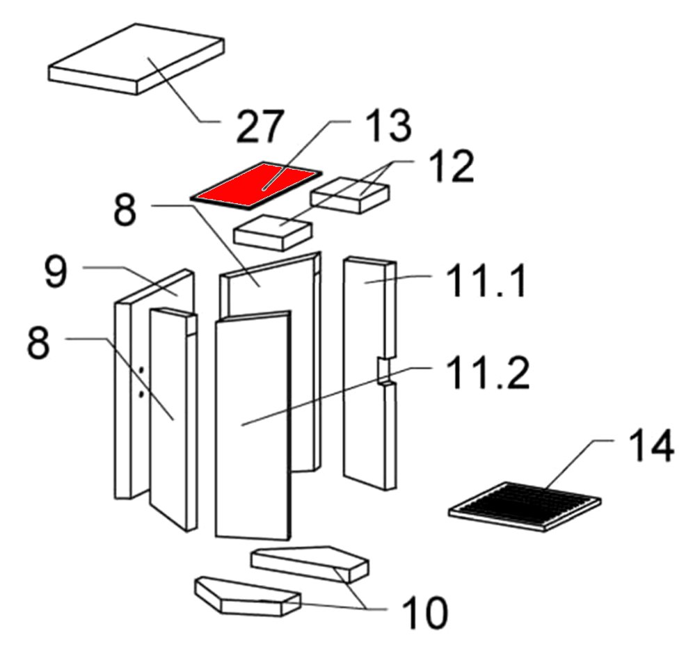 Justus Austin 7 Déflecteur en haut A pierre déflecteur de fumée  Justus Austin 7 Déflecteur en haut A pierre déflecteur de fumée