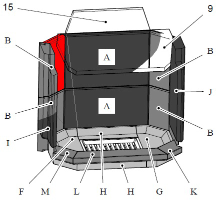 Haas+Sohn Prestige II 181.18 Seitenstein links hinten oben Schamottestein Haas+Sohn Prestige II 181.18 Seitenstein links hinten oben Schamottestein