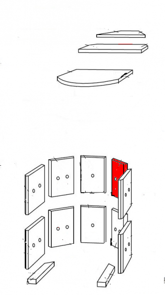 Fireplace Lyon Seitenstein rechts oben hinten Vermiculitestein Fireplace Lyon Seitenstein rechts oben hinten Vermiculitestein