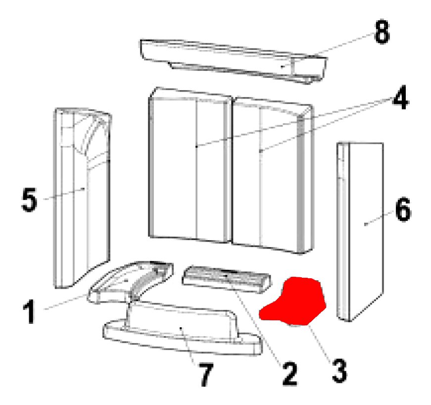Austroflamm Chester Bodenstein rechts Feuerraumstein Austroflamm Chester Bodenstein rechts Feuerraumstein
