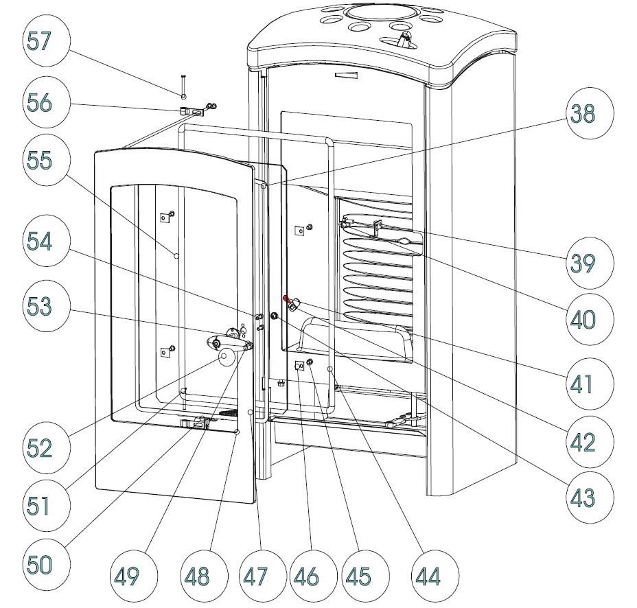 Austroflamm Spark bullone blocco sportello focolare