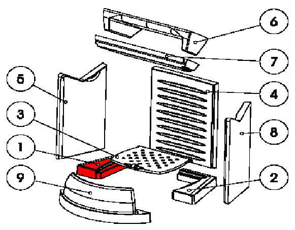 Austroflamm Luba bundsten venstre A Austroflamm Luba bundsten venstre A