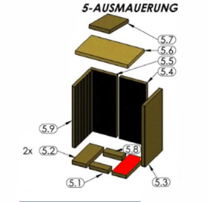 Oranier Astra 5 Bodenstein rechts Vermiculitestein