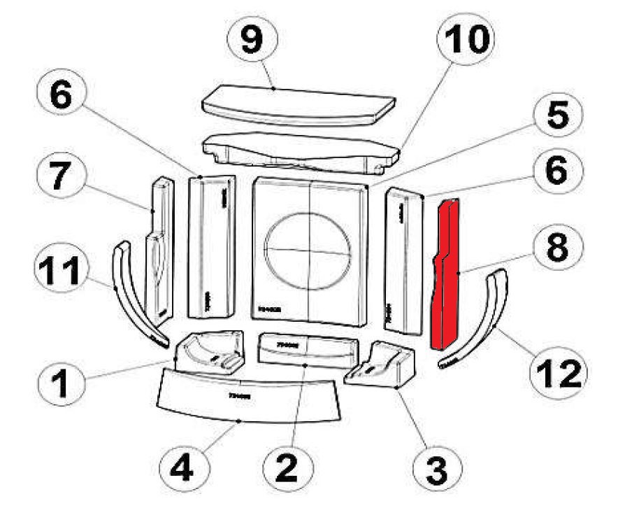 Austroflamm Clou compact Zijsteen rechts midden Austroflamm Clou compact Zijsteen rechts midden