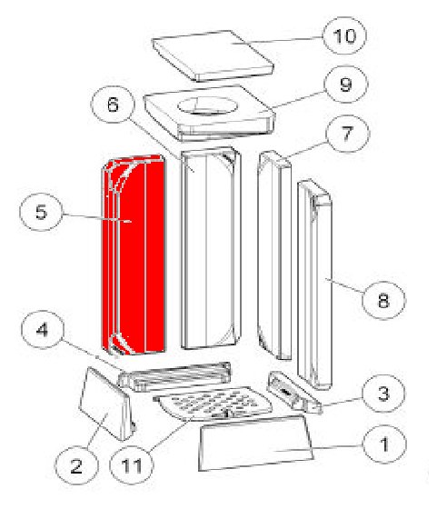 Austroflamm Slim 2.0 bagsten venstre A