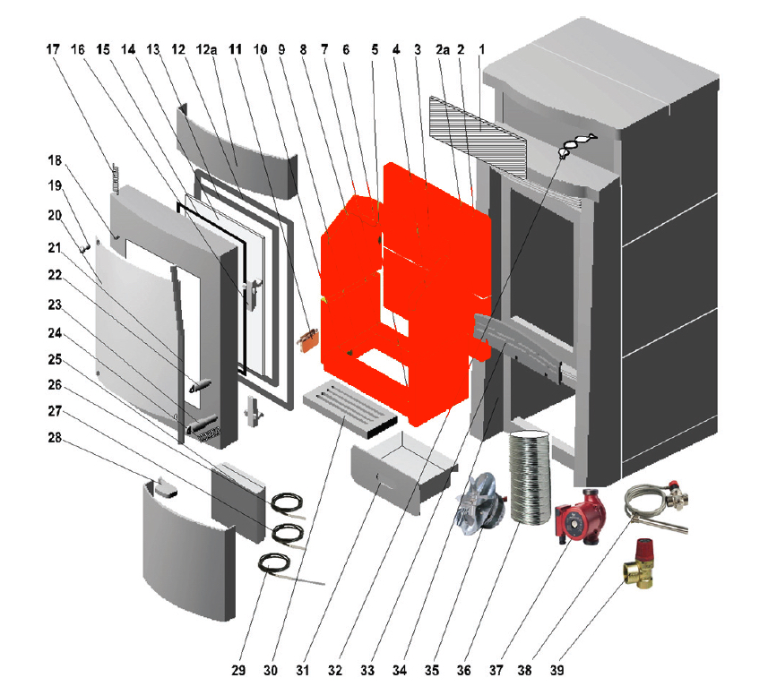 Gerco Brilliant GB 12 okładzina komory paleniskowej Gerco Brilliant GB 12 okładzina komory paleniskowej