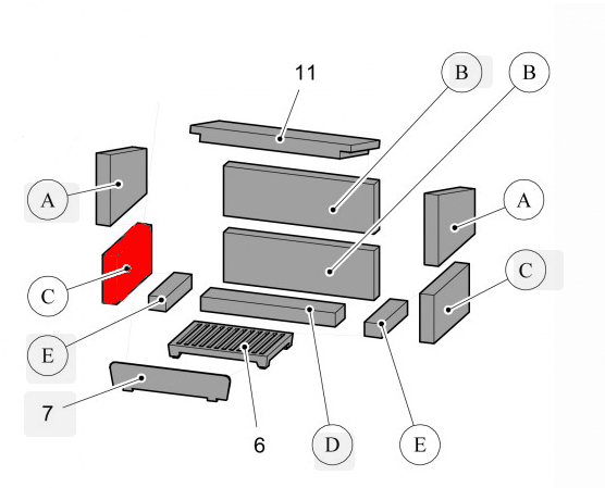 Haas+Sohn Java II 204.14 Seitenstein links unten Feuerraumstein Haas+Sohn Java II 204.14 Seitenstein links unten Feuerraumstein