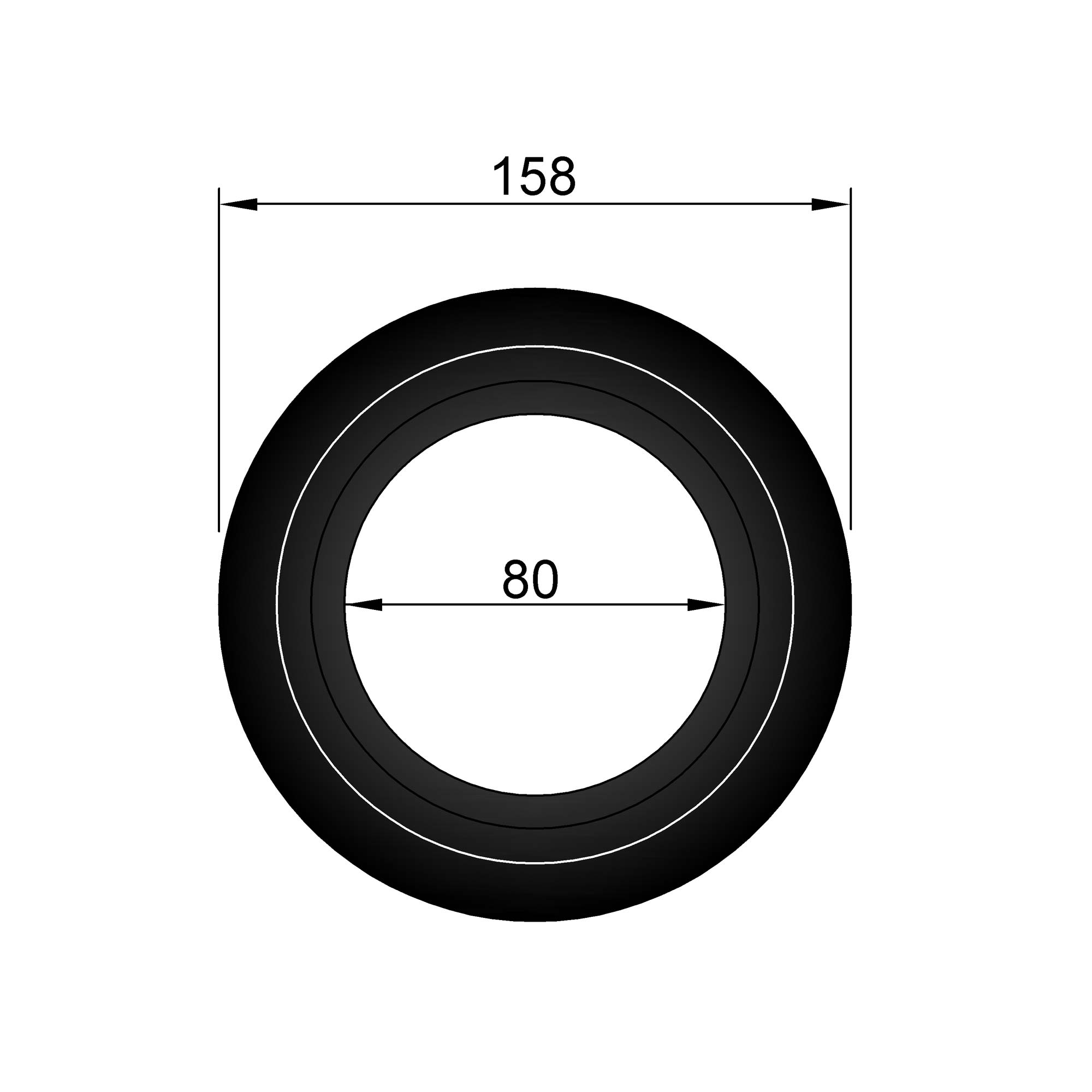 Wandrosette Pellet-Ofenrohr Stahl schwarz SM19-610