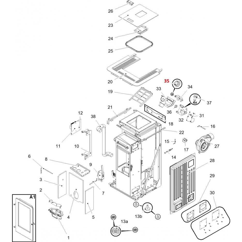 Haas-Sohn Pallazza III RLU-PGI 520.08 lagerbuis voor vijzel onder