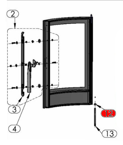 Oranier Polar 4 element dystansowy drzwi komory paleniskowej, blokada Oranier Polar 4 element dystansowy drzwi komory paleniskowej, blokada
