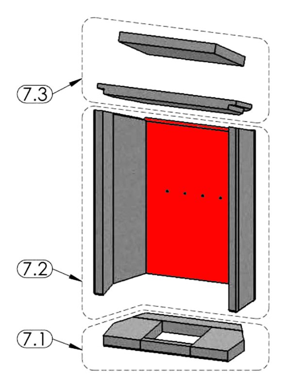 Justus Austin 7 Rückwandstein C Brennraumstein Justus Austin 7 Rückwandstein C Brennraumstein