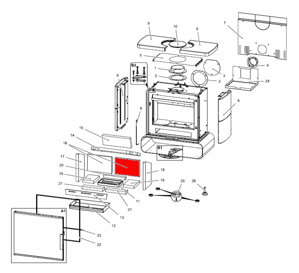Haas+Sohn Hillington easy 347.15 Rückwandstein rechts Haas+Sohn Hillington easy 347.15 Rückwandstein rechts