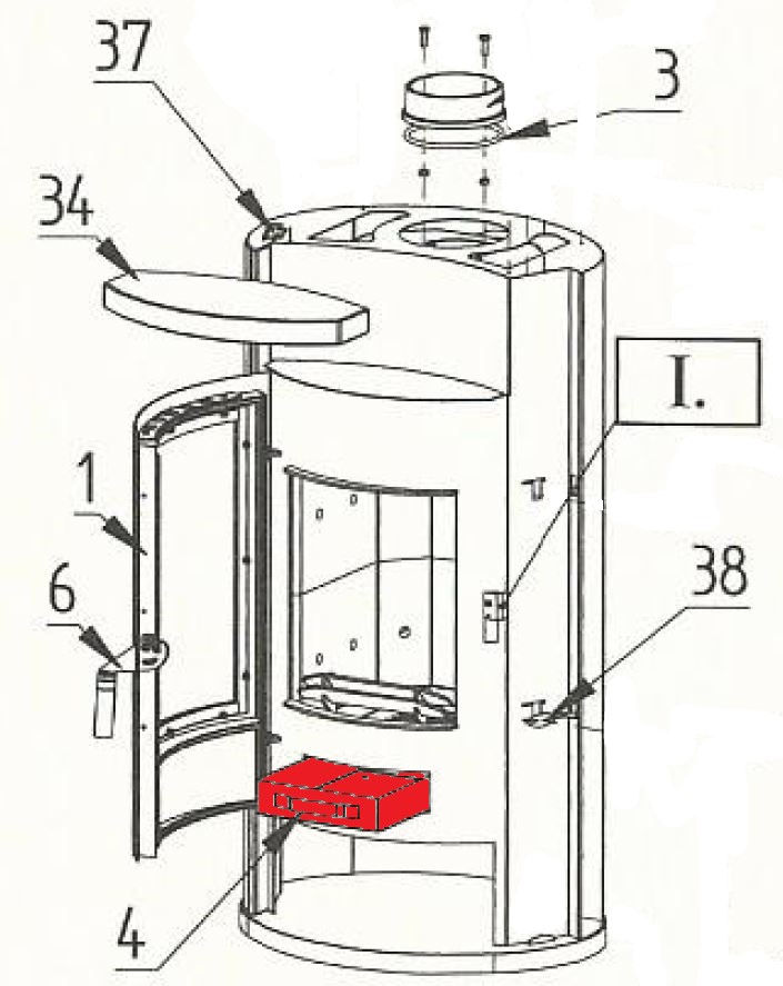 Fireplace Como Plus askeskuffe