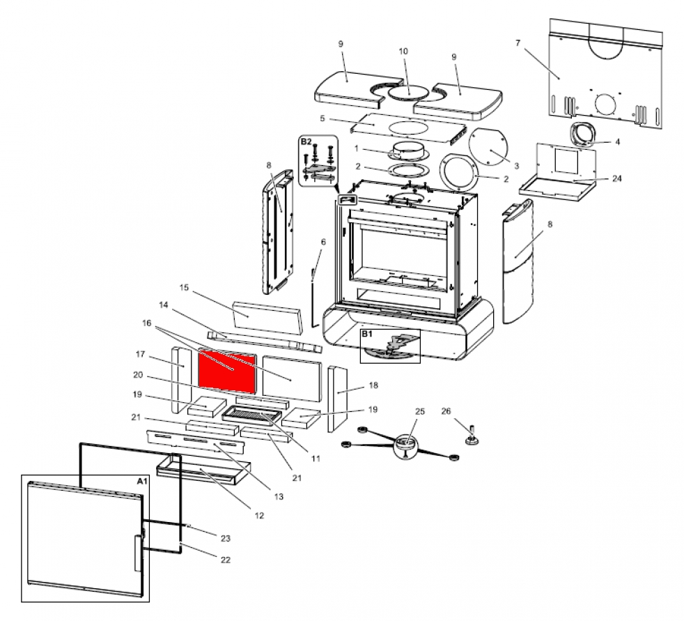 Haas-Sohn Kensington easy 347.15 cegła tylnej ściany z lewej strony Haas-Sohn Kensington easy 347.15 cegła tylnej ściany z lewej strony
