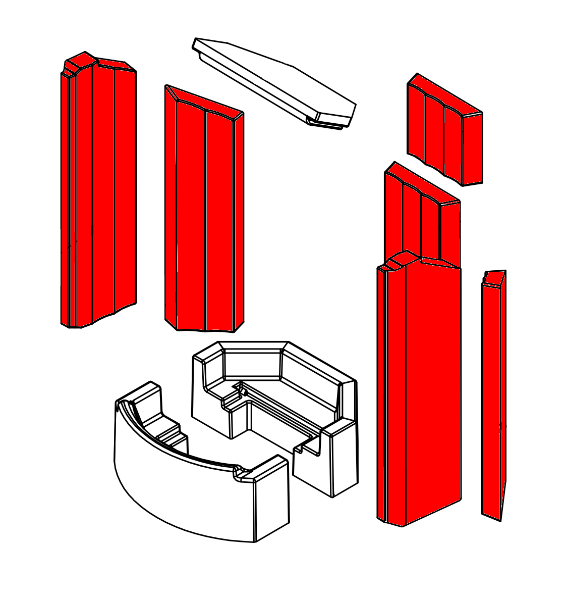 Spartherm Senso S ladrillo lateral juego