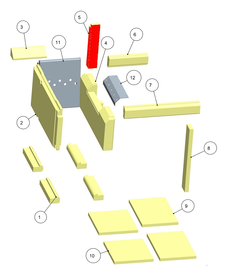 Haas+Sohn HSDH 75.5 Rückwandstein rechts unten Haas+Sohn HSDH 75.5 Rückwandstein rechts unten