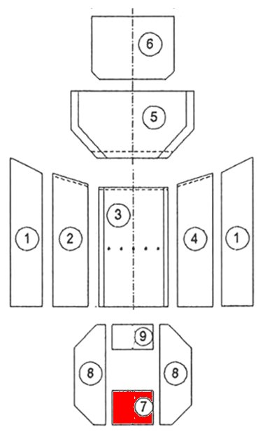 Oranier Kiruna 6 Hoek 6 Hoek Bodemsteen voorkant A Oranier Kiruna 6 Hoek 6 Hoek Bodemsteen voorkant A