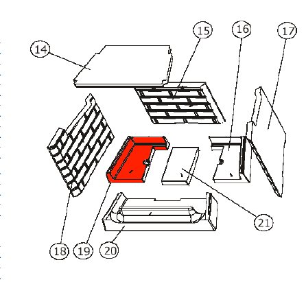 Austroflamm Fireplace 2 pietra per fondo a sinistra B