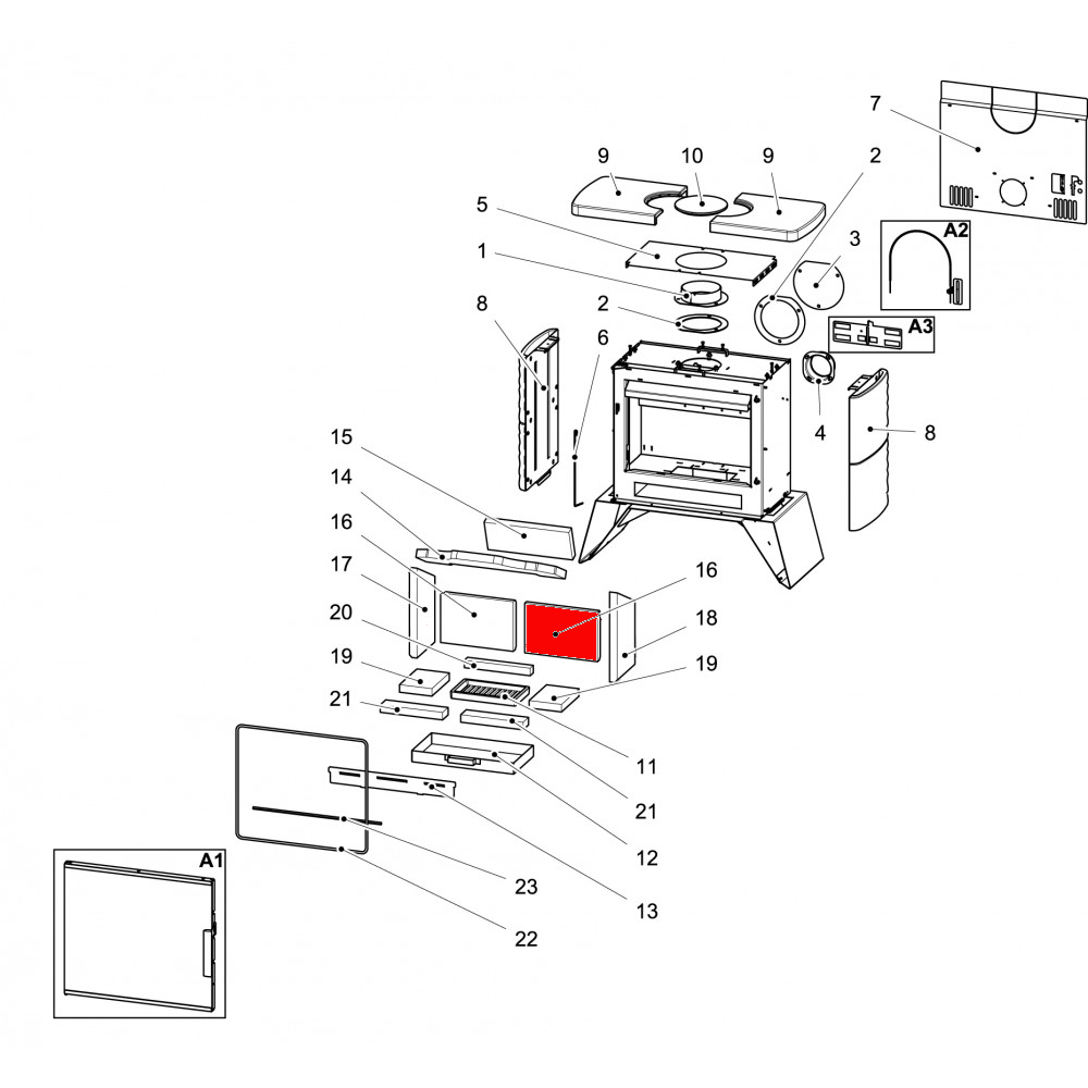 Haas-Sohn London easy 347.15 cegła tylnej ściany z prawej strony Haas-Sohn London easy 347.15 cegła tylnej ściany z prawej strony