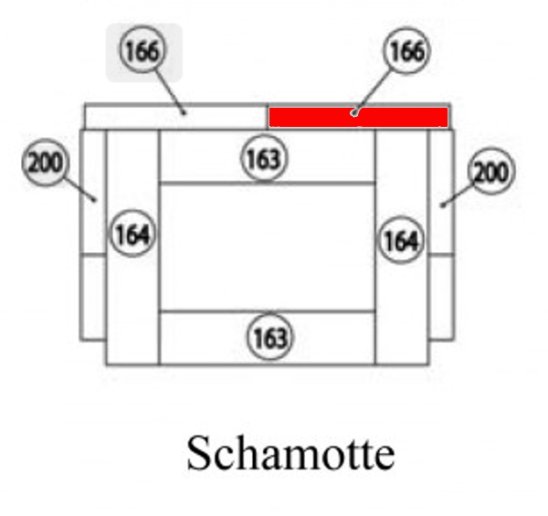 Haas+Sohn Dalen 304.15 Rückwandstein rechts Feuerraumstein Haas+Sohn Dalen 304.15 Rückwandstein rechts Feuerraumstein