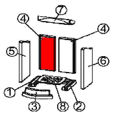 Austroflamm Flok pietra posteriore a sinistra Austroflamm Flok pietra posteriore a sinistra