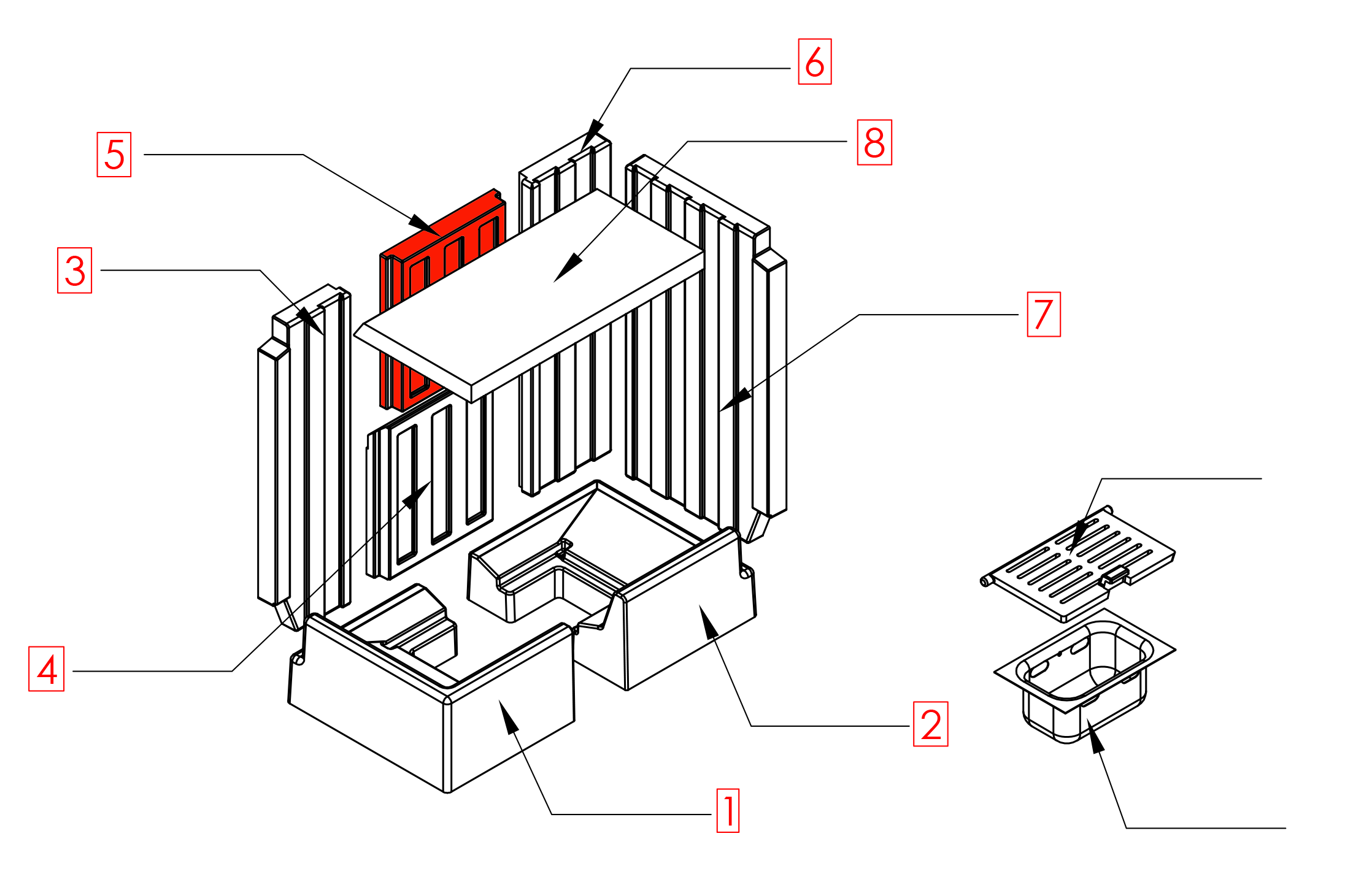 Spartherm Varia 2L-55h GET Rückwandstein mittig oben Schamottestein Spartherm Varia 2L-55h GET Rückwandstein mittig oben Schamottestein