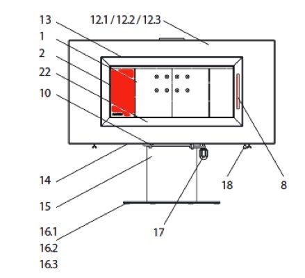 Wodtke Fire SL Seitenstein hinten links Brennraumstein Wodtke Fire SL Seitenstein hinten links Brennraumstein