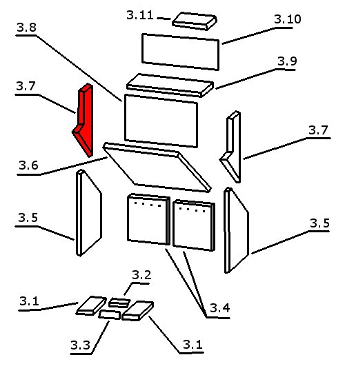 Oranier Stockholm 6 Abschirmung links Warmhaltefach B Vermiculitestein Oranier Stockholm 6 Abschirmung links Warmhaltefach B Vermiculitestein
