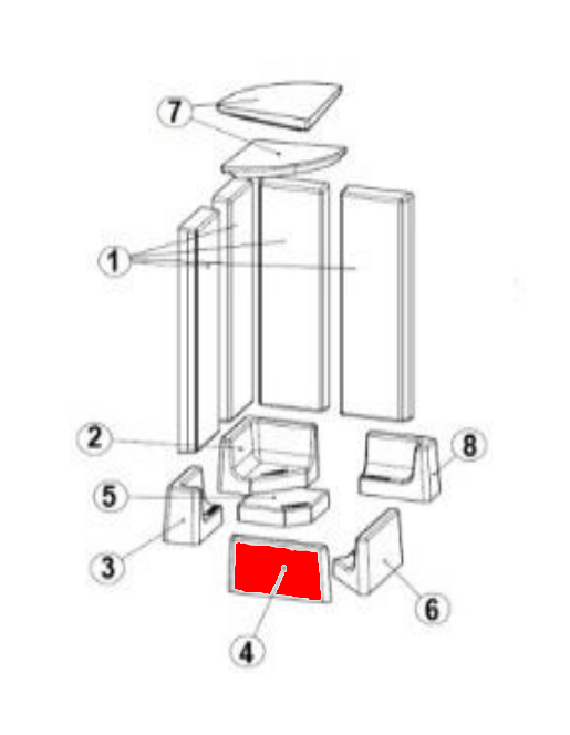 Austroflamm KE 38x38x57 Bodemsteen voorkant links Austroflamm KE 38x38x57 Bodemsteen voorkant links