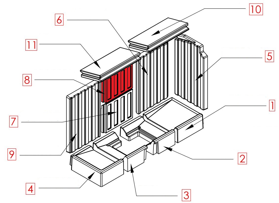 Spartherm Varia 2L-100h Rückwandstein mittig oben B Brennraumstein Spartherm Varia 2L-100h Rückwandstein mittig oben B Brennraumstein