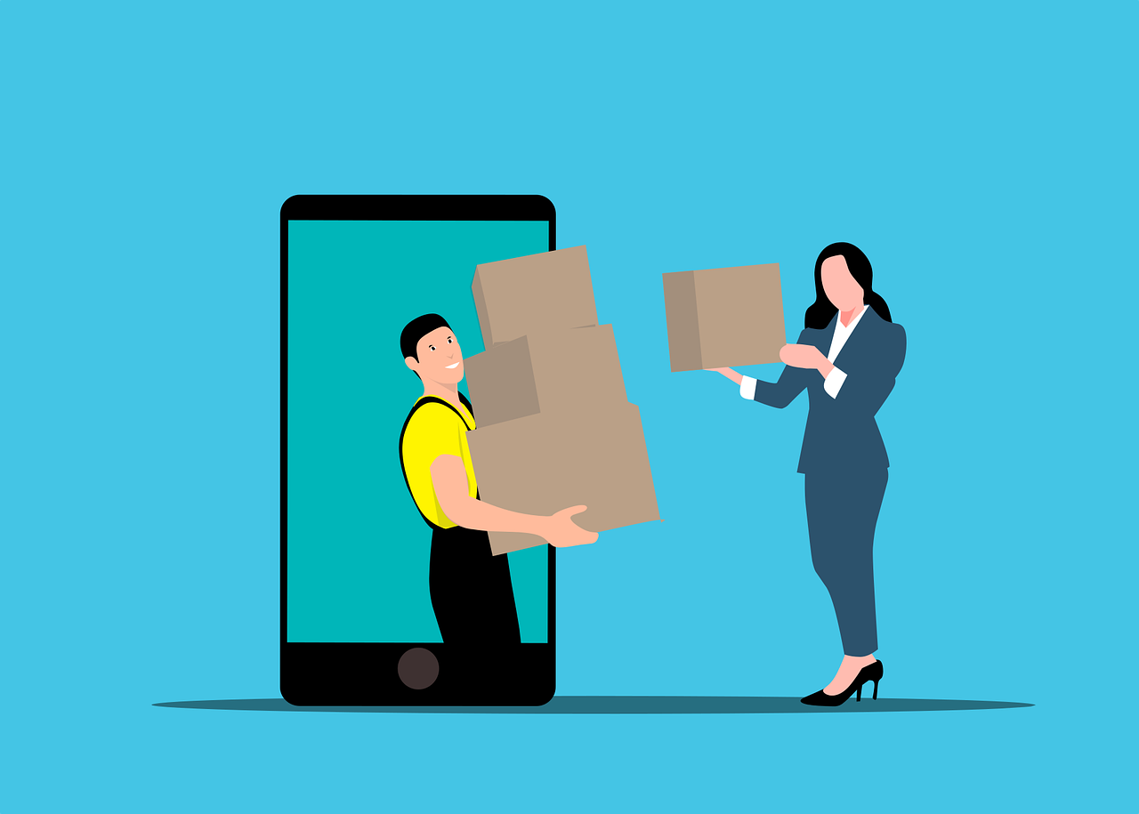 Lieferung von Paketen nach Online-Bestellung