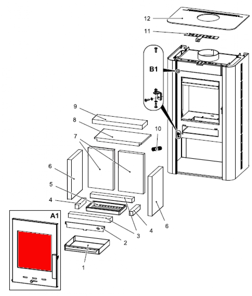 Haas+Sohn Prunus 332.15 Sichtscheibe Explosionszeichnung Haas+Sohn Prunus 332.15 Sichtscheibe Explosionszeichnung