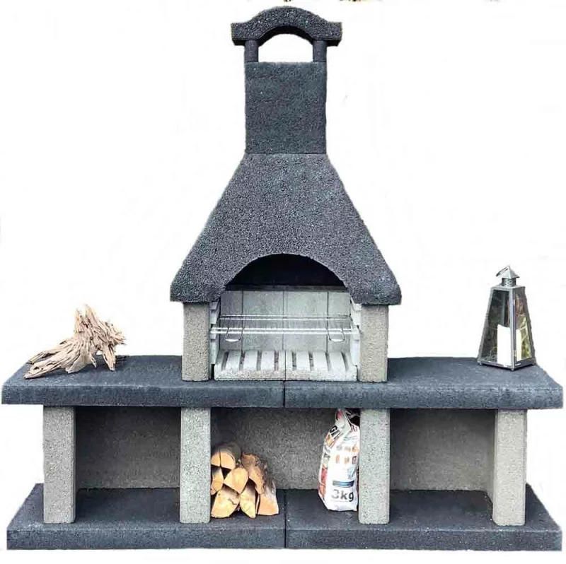 Grillkamin Betowa Westerland anthrazit mit 2 Ablagen