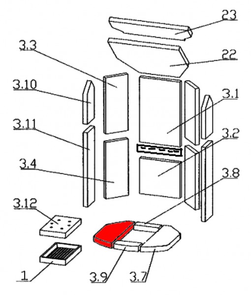 Oranier Polar 8 cegła podłogowa z lewej strony D Oranier Polar 8 cegła podłogowa z lewej strony D