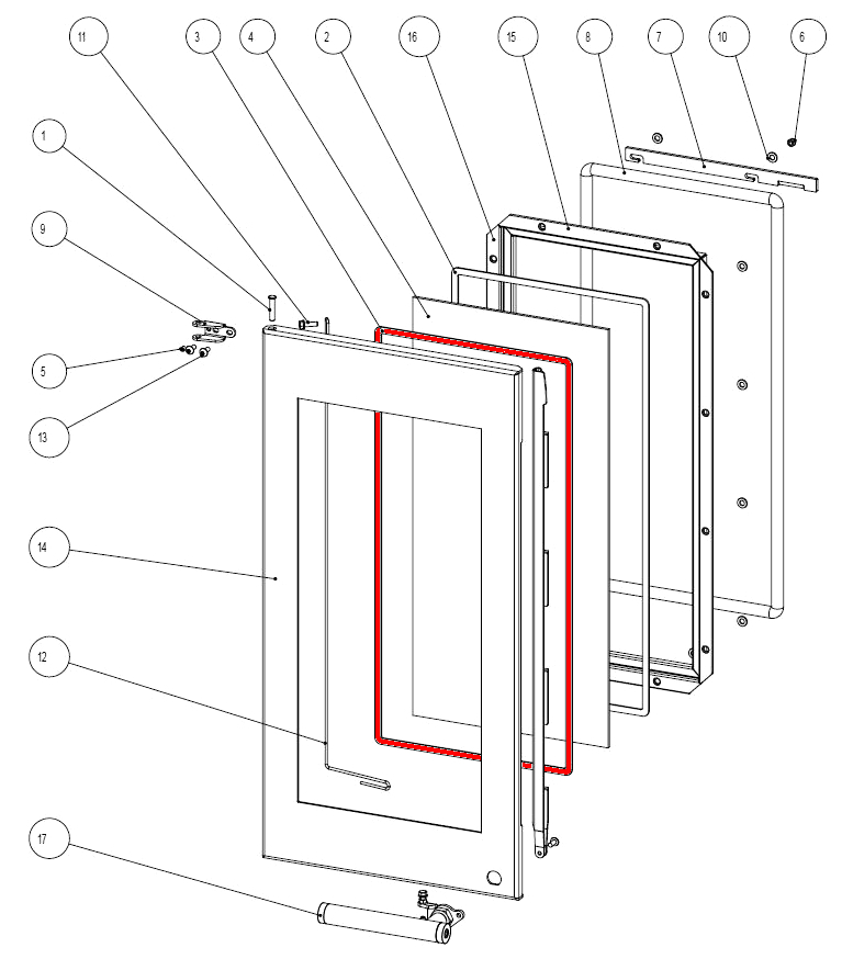 Austroflamm Glass guarnizione per vetro centrale Austroflamm Glass guarnizione per vetro centrale