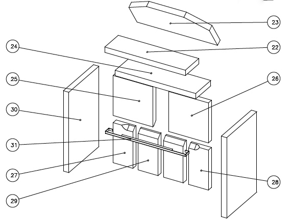 Wamsler Linda rivestimento focolare