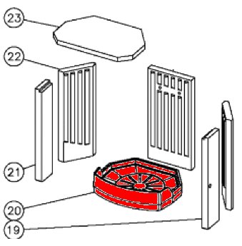 Oranier Cavex sole avec grille de foyer  Oranier Cavex sole avec grille de foyer