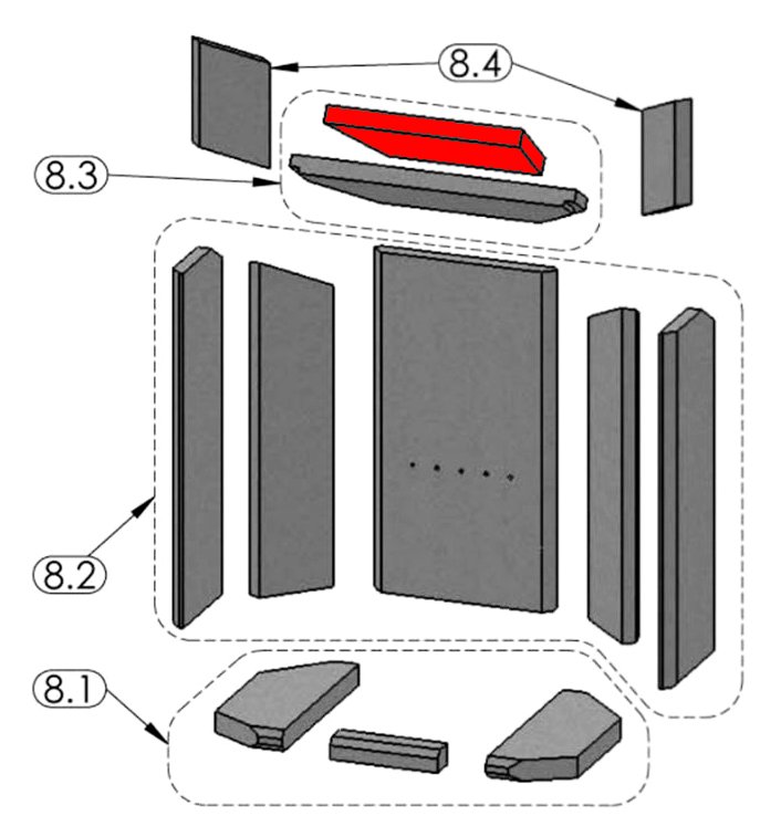 Oranier Pori 7 Zugumlenkung oben B Prallplatte Oranier Pori 7 Zugumlenkung oben B Prallplatte