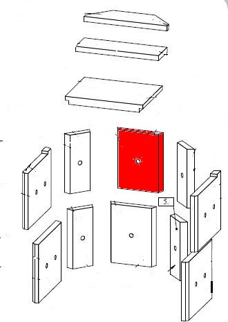 Fireplace Korsika SP Achterste muur steen boven Fireplace Korsika SP Achterste muur steen boven