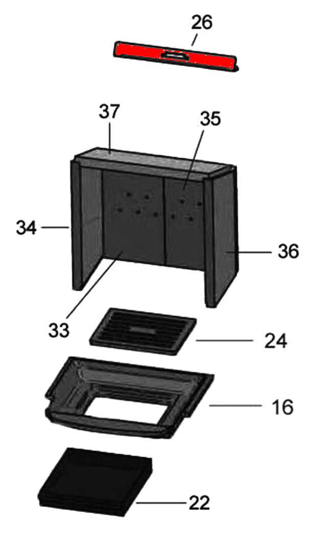 Justus Reno R røgvenderplade oven B