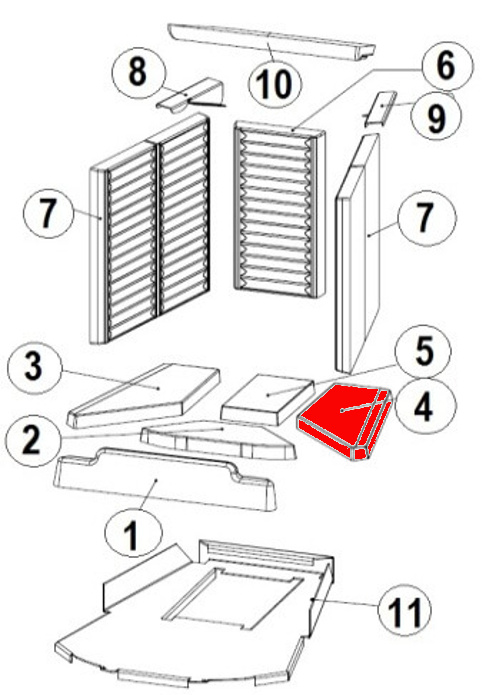 Austroflamm Ceres 450/570 Bodemsteen rechts B Austroflamm Ceres 450/570 Bodemsteen rechts B