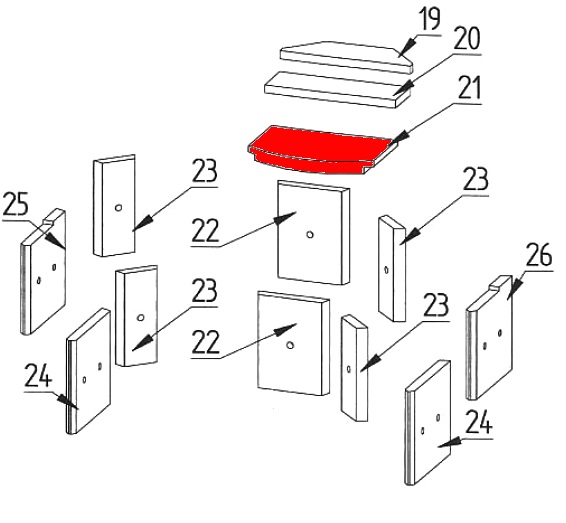 Fireplace Casablanca Zugumlenkung unten Prallplatte Fireplace Casablanca Zugumlenkung unten Prallplatte